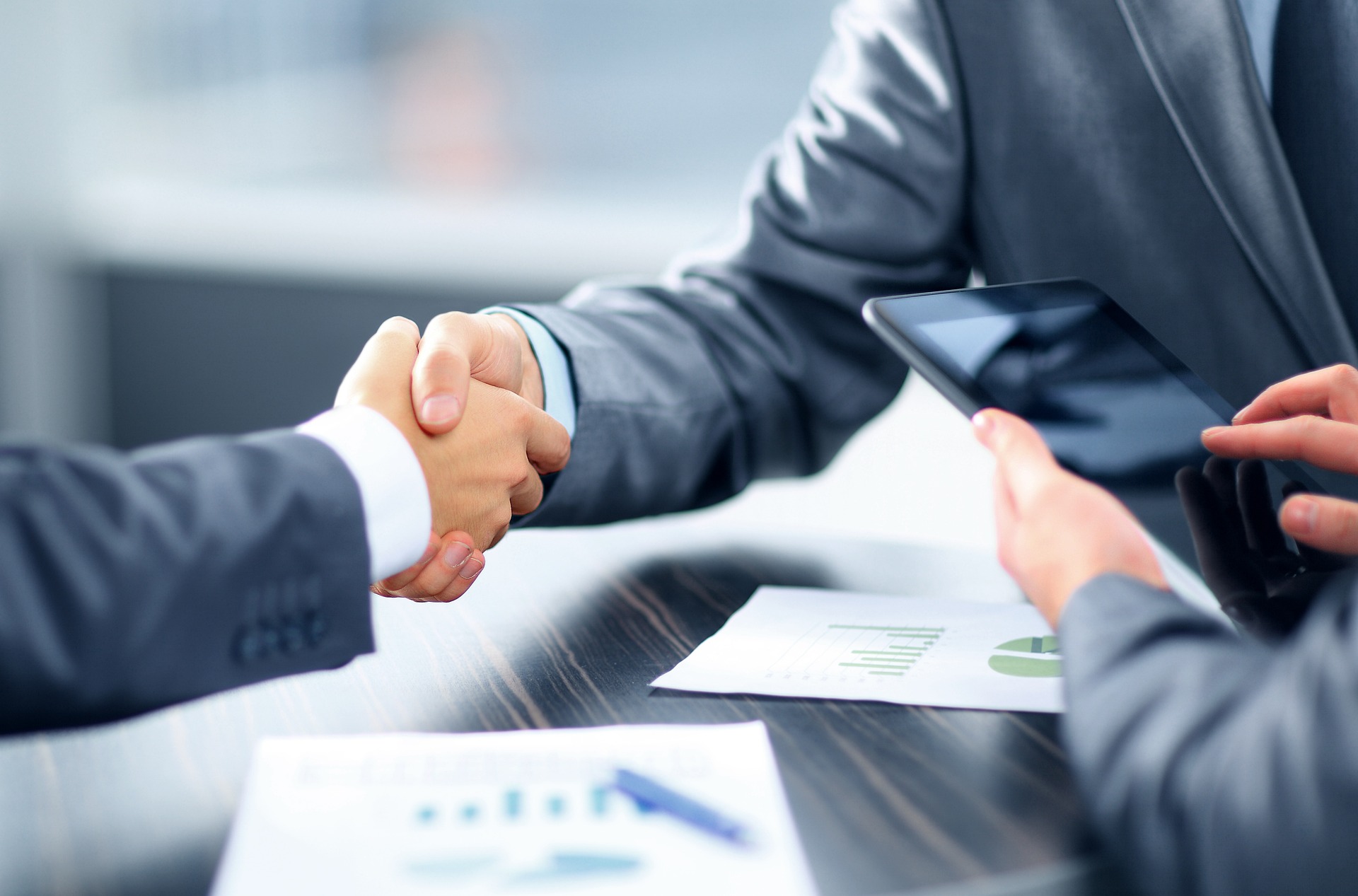 Business owners discussing an opportunity